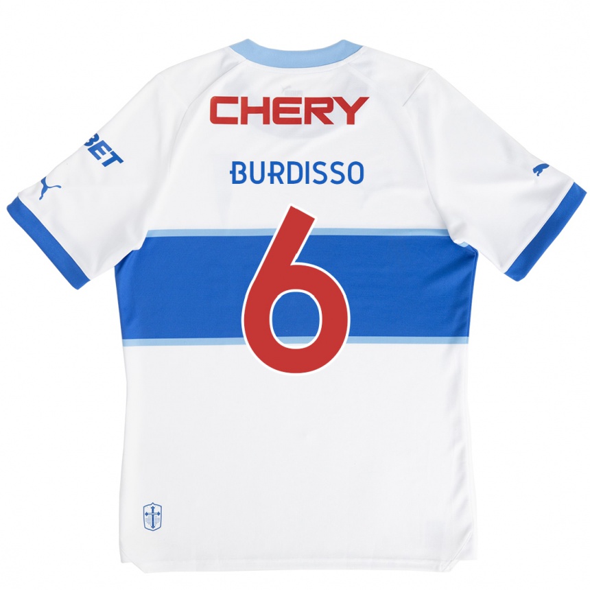 Enfant Football Maillot Guillermo Burdisso #6 Blanc Bleu Tenues Domicile 2024/25