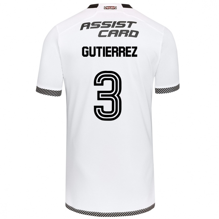 Enfant Football Maillot Daniel Gutiérrez #3 Blanc Noir Tenues Domicile 2024/25