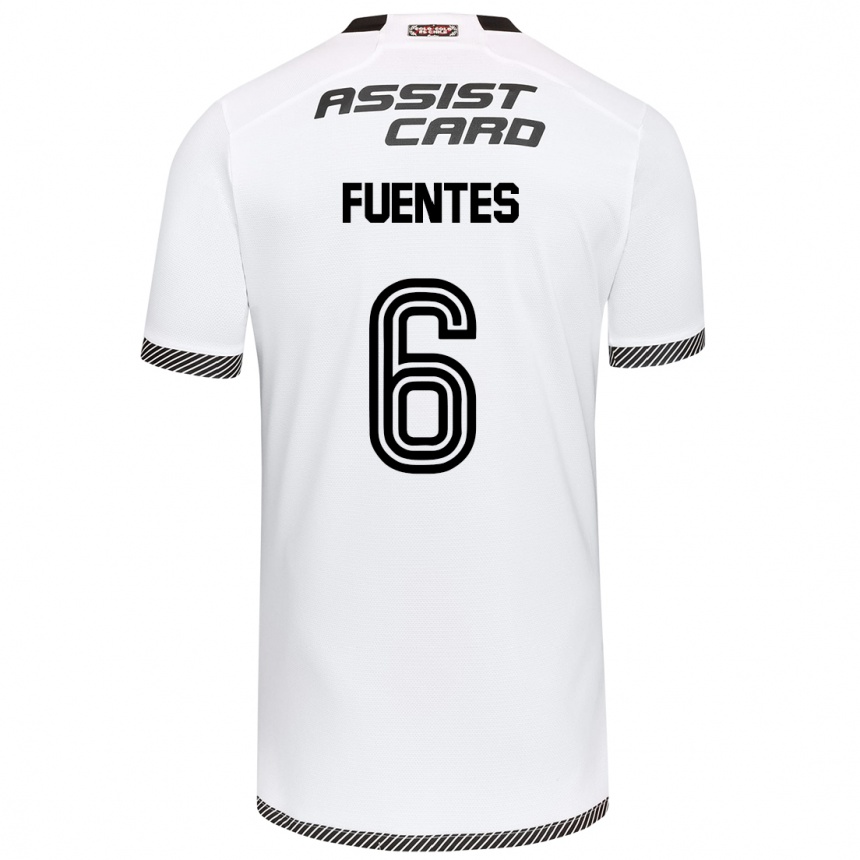 Enfant Football Maillot César Fuentes #6 Blanc Noir Tenues Domicile 2024/25