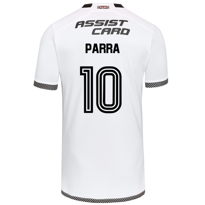 Enfant Football Maillot Pablo Parra #10 Blanc Noir Tenues Domicile 2024/25