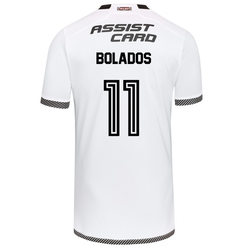 Enfant Football Maillot Marcos Bolados #11 Blanc Noir Tenues Domicile 2024/25