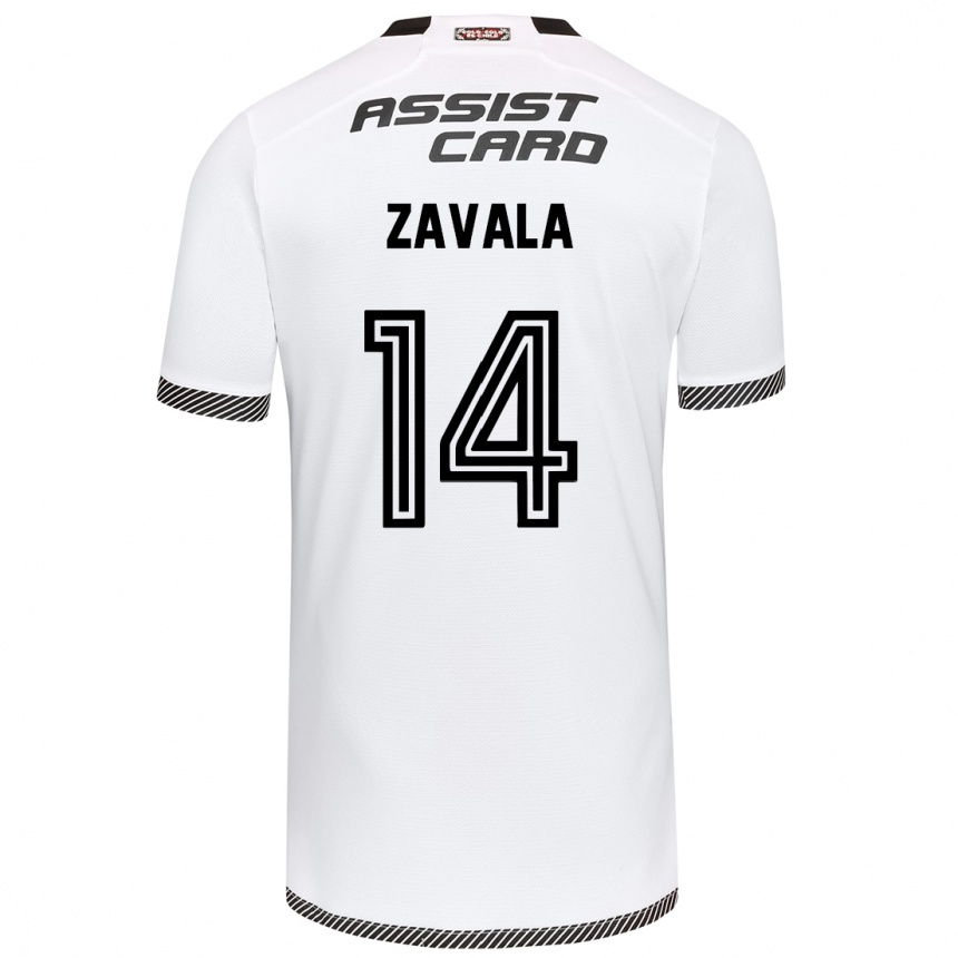 Enfant Football Maillot Cristián Zavala #14 Blanc Noir Tenues Domicile 2024/25