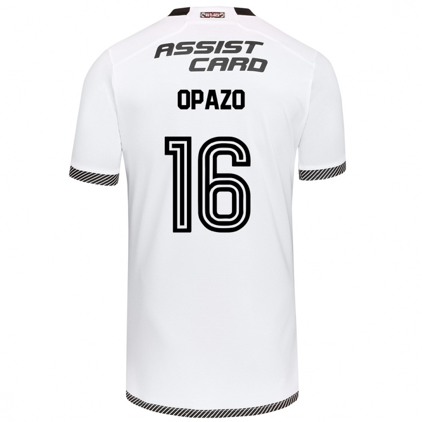 Enfant Football Maillot Óscar Opazo #16 Blanc Noir Tenues Domicile 2024/25