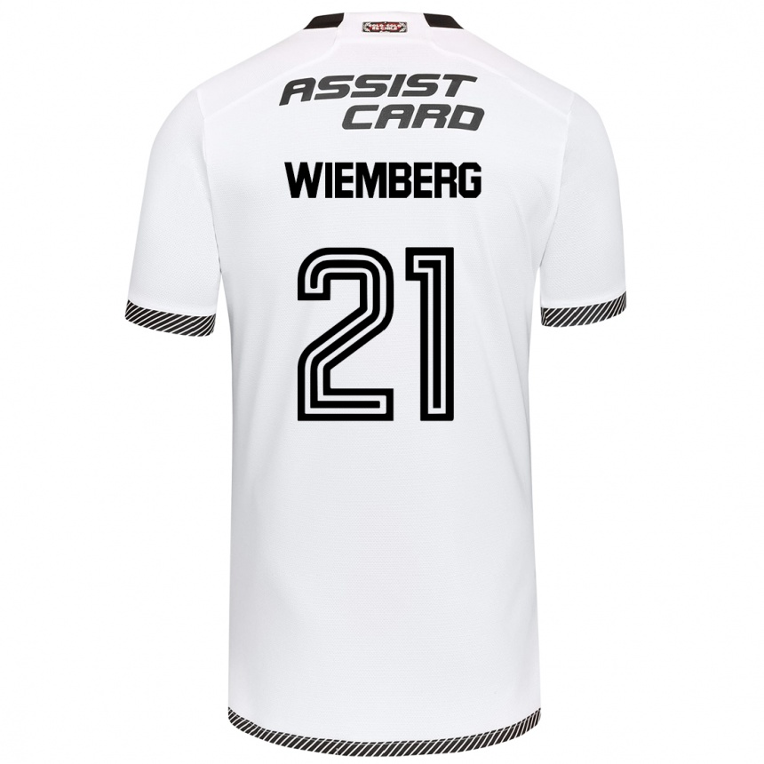 Enfant Football Maillot Erick Wiemberg #21 Blanc Noir Tenues Domicile 2024/25