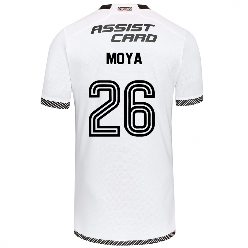 Enfant Football Maillot Matías Moya #26 Blanc Noir Tenues Domicile 2024/25