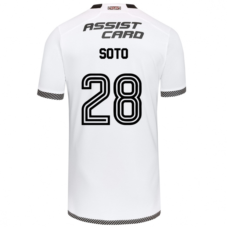 Enfant Football Maillot Lucas Soto #28 Blanc Noir Tenues Domicile 2024/25