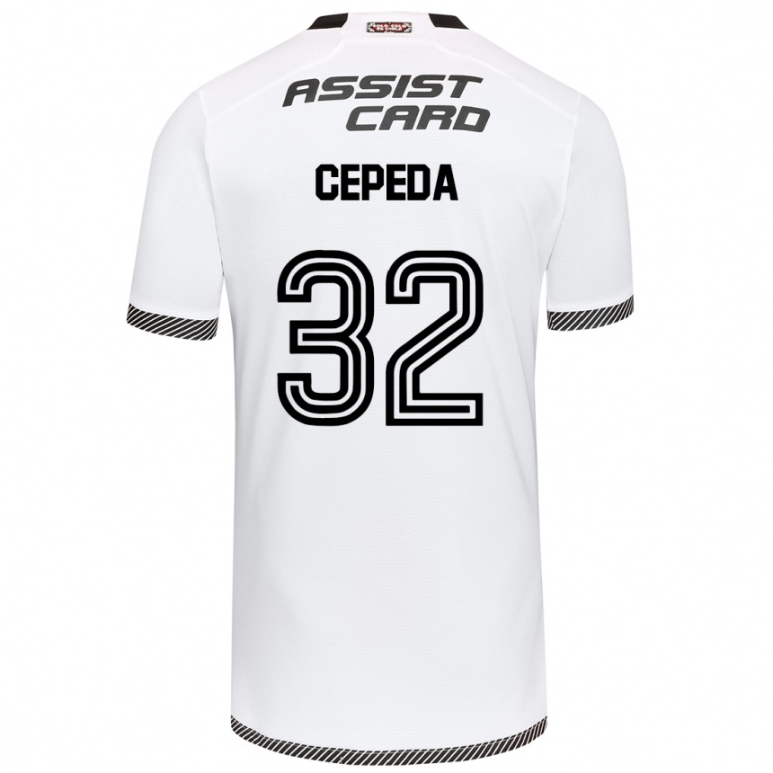 Enfant Football Maillot Lucas Cepeda #32 Blanc Noir Tenues Domicile 2024/25