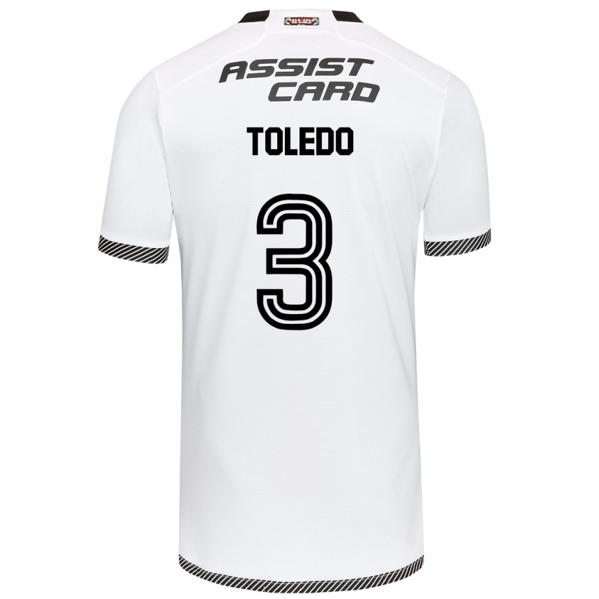 Enfant Football Maillot Miguel Toledo #3 Blanc Noir Tenues Domicile 2024/25