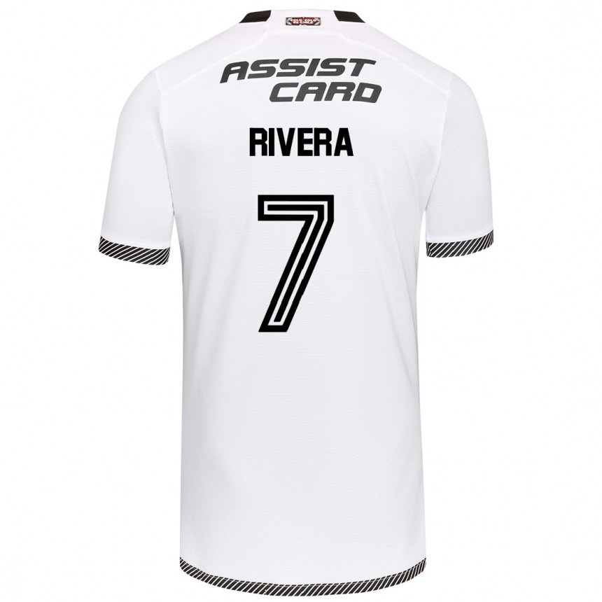 Enfant Football Maillot Francisco Rivera #7 Blanc Noir Tenues Domicile 2024/25