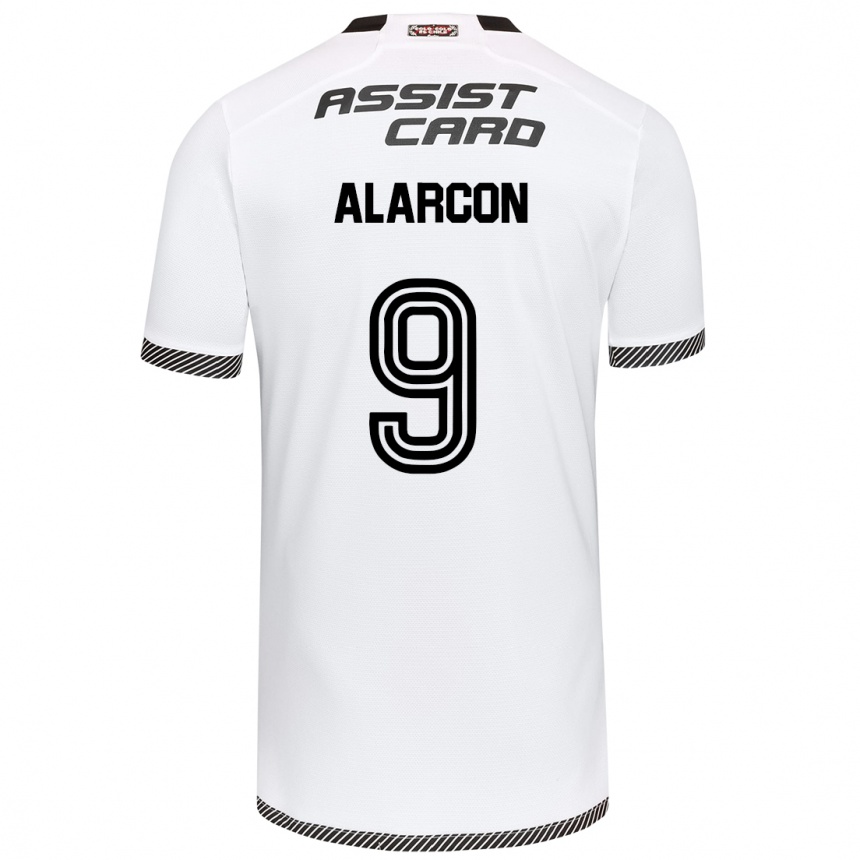 Enfant Football Maillot Cristian Alarcón #9 Blanc Noir Tenues Domicile 2024/25