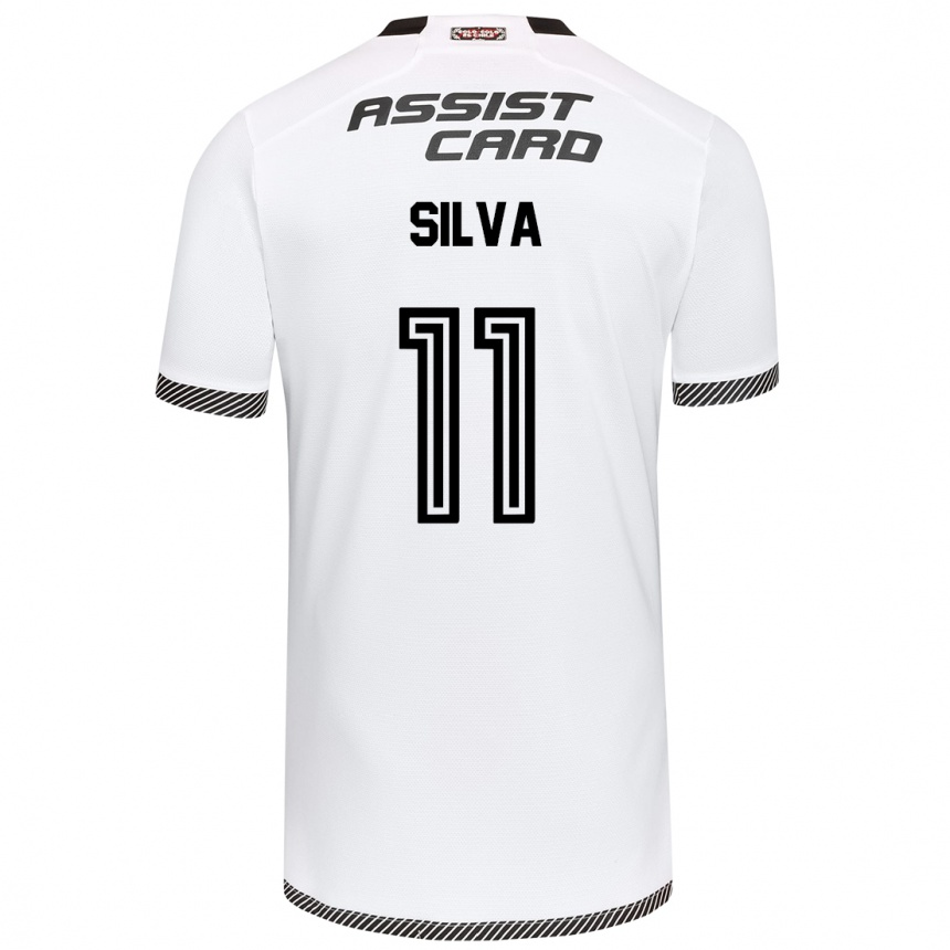 Enfant Football Maillot Martín Silva #11 Blanc Noir Tenues Domicile 2024/25