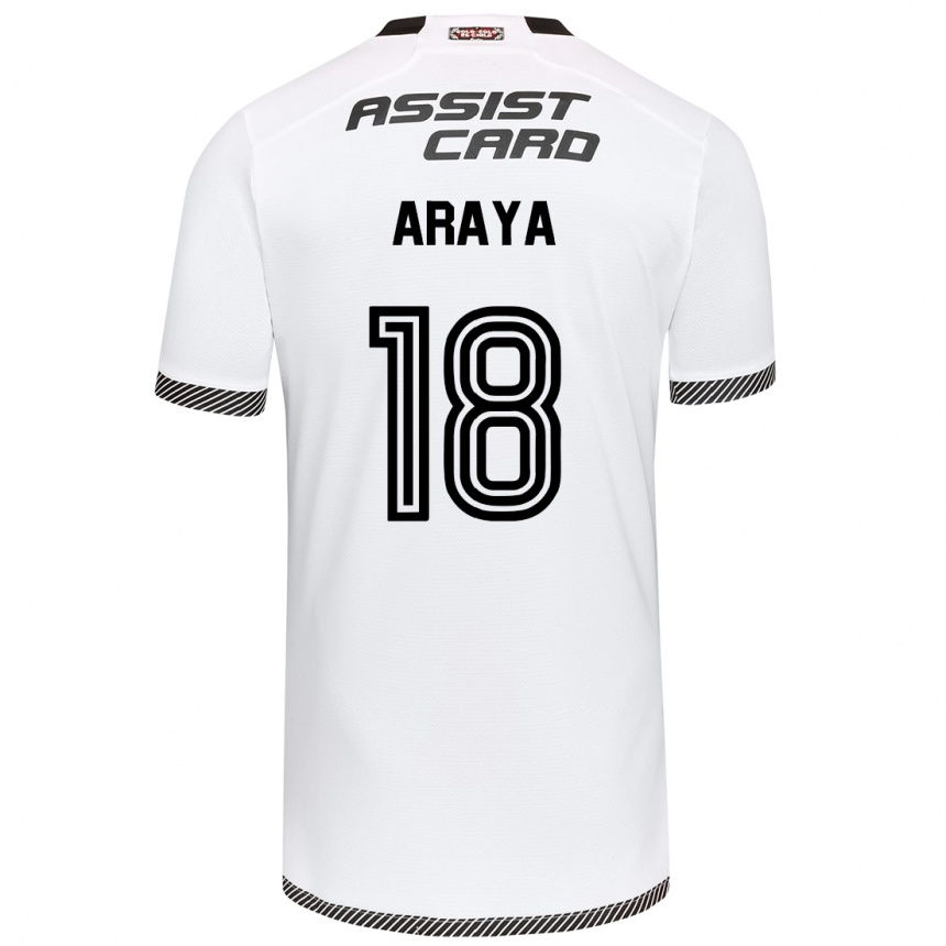 Enfant Football Maillot Benjamín Araya #18 Blanc Noir Tenues Domicile 2024/25