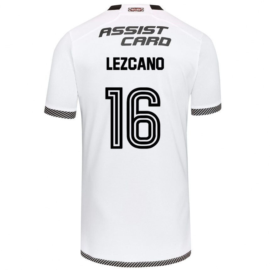 Enfant Football Maillot Darío Lezcano #16 Blanc Noir Tenues Domicile 2024/25