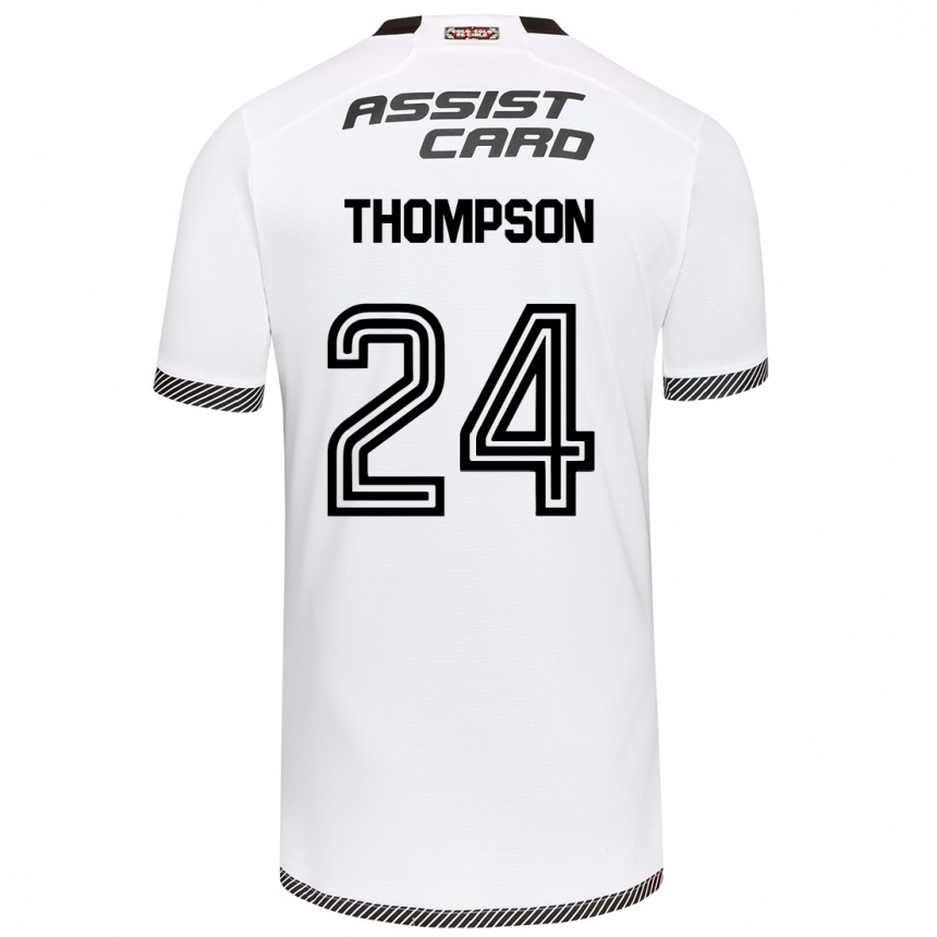 Enfant Football Maillot Jordhy Thompson #24 Blanc Noir Tenues Domicile 2024/25