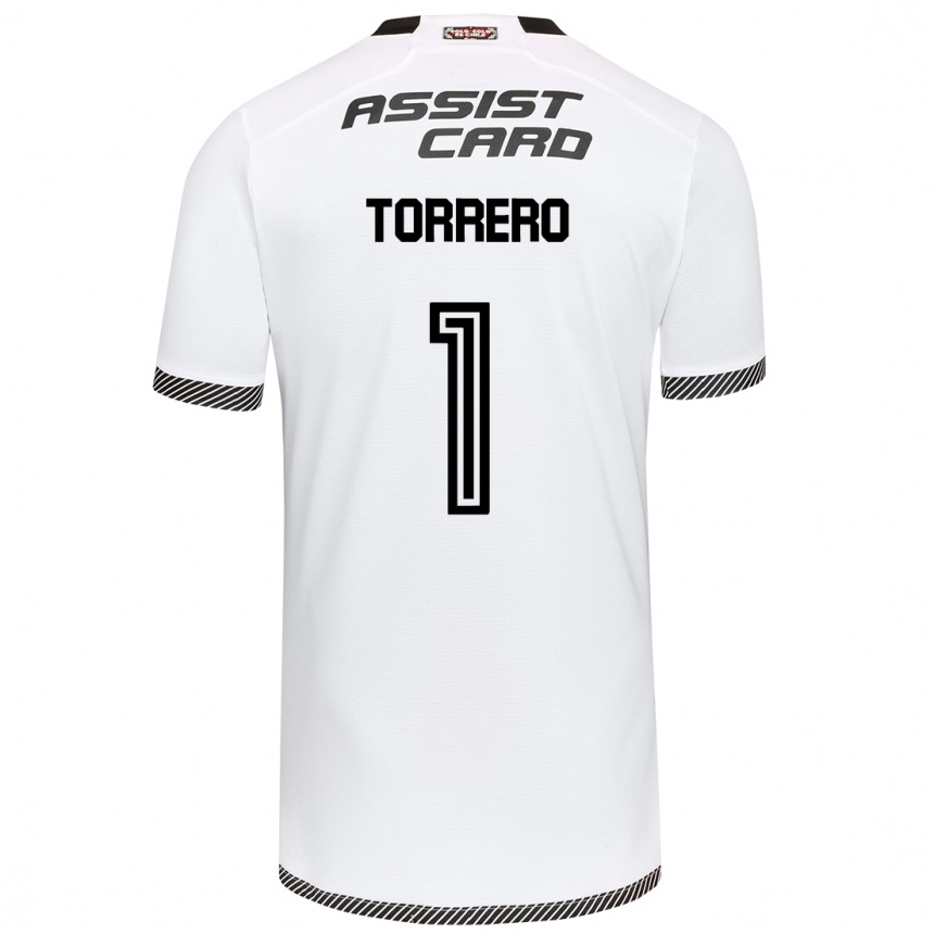 Enfant Football Maillot Ryann Torrero #1 Blanc Noir Tenues Domicile 2024/25