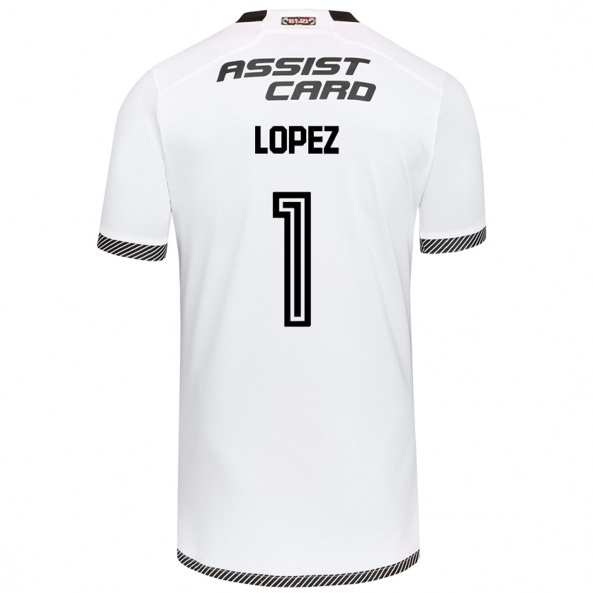 Enfant Football Maillot Yessenia López #1 Blanc Noir Tenues Domicile 2024/25