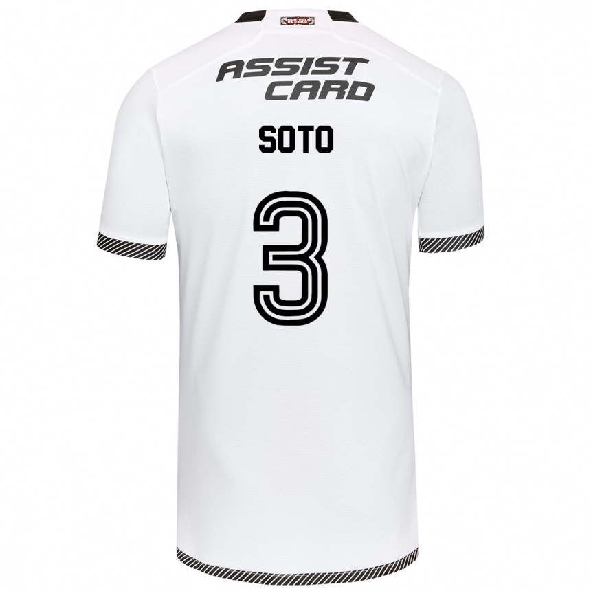 Enfant Football Maillot Rocío Soto #3 Blanc Noir Tenues Domicile 2024/25