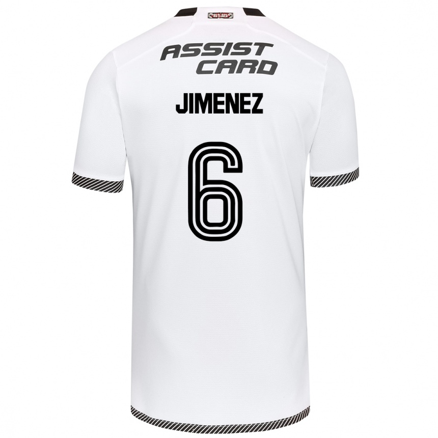 Enfant Football Maillot Yastin Jiménez #6 Blanc Noir Tenues Domicile 2024/25