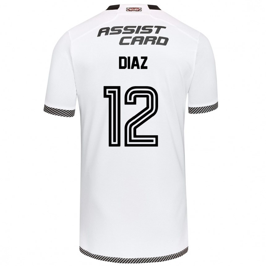 Enfant Football Maillot Javiera Díaz #12 Blanc Noir Tenues Domicile 2024/25