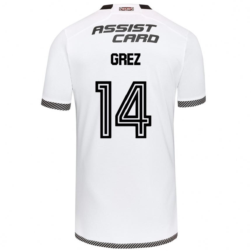 Enfant Football Maillot Javiera Grez #14 Blanc Noir Tenues Domicile 2024/25