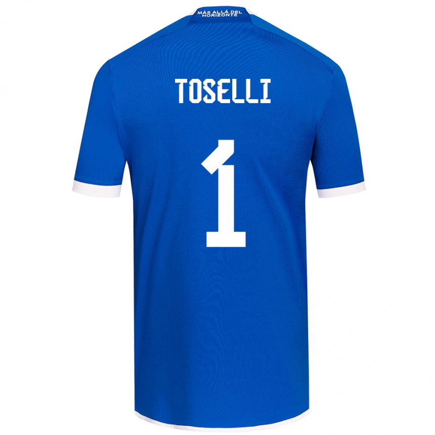 Enfant Football Maillot Cristopher Toselli #1 Bleu Blanc Tenues Domicile 2024/25