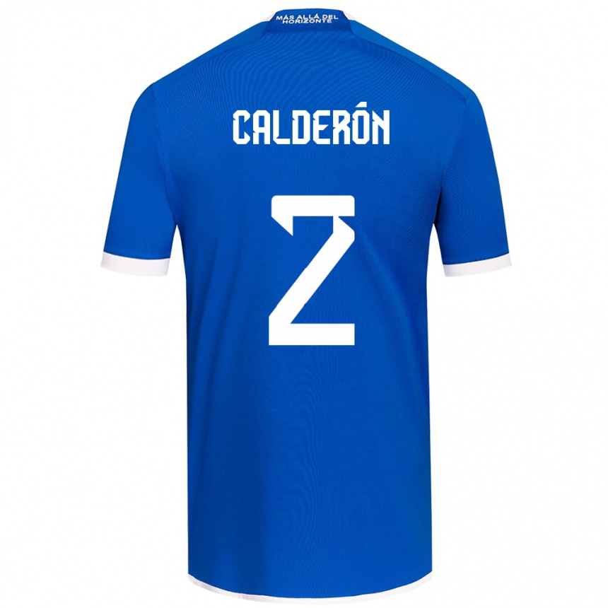 Enfant Football Maillot Franco Calderón #2 Bleu Blanc Tenues Domicile 2024/25