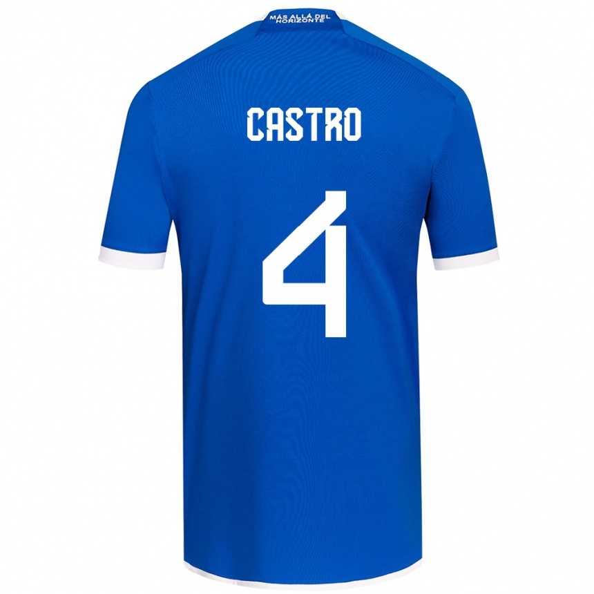 Enfant Football Maillot José Ignacio Castro #4 Bleu Blanc Tenues Domicile 2024/25