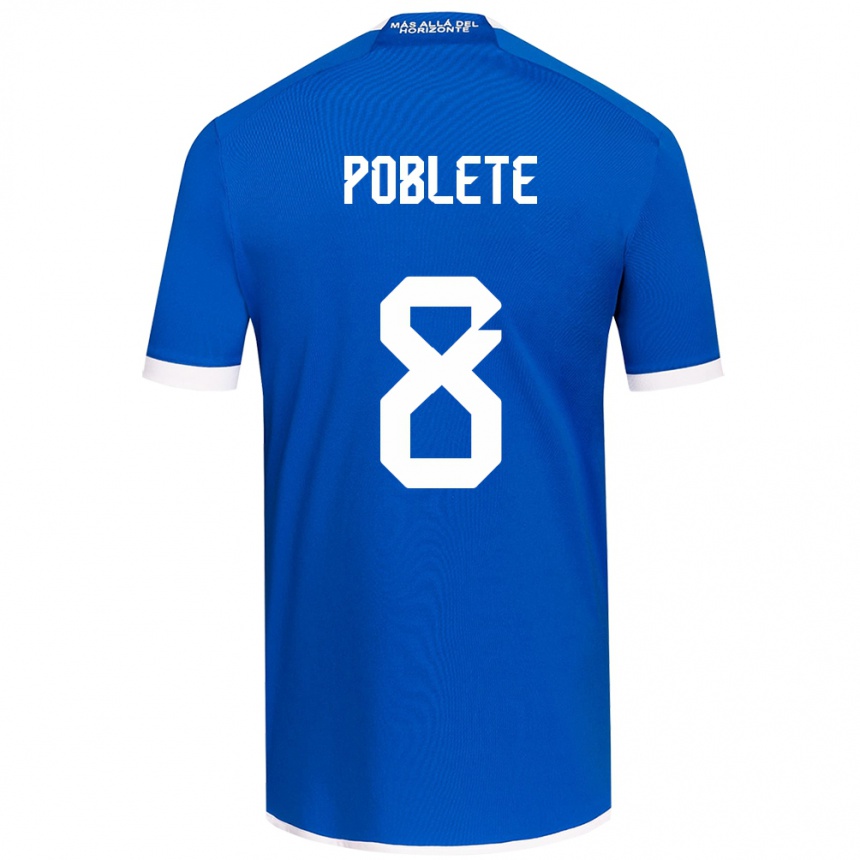 Enfant Football Maillot Israel Poblete #8 Bleu Blanc Tenues Domicile 2024/25