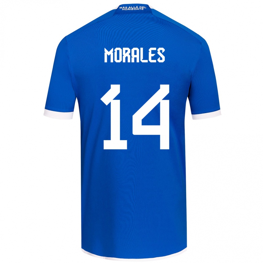 Enfant Football Maillot Marcelo Morales #14 Bleu Blanc Tenues Domicile 2024/25