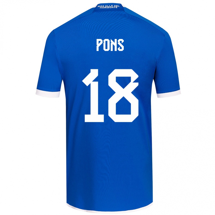 Enfant Football Maillot Luciano Pons #18 Bleu Blanc Tenues Domicile 2024/25