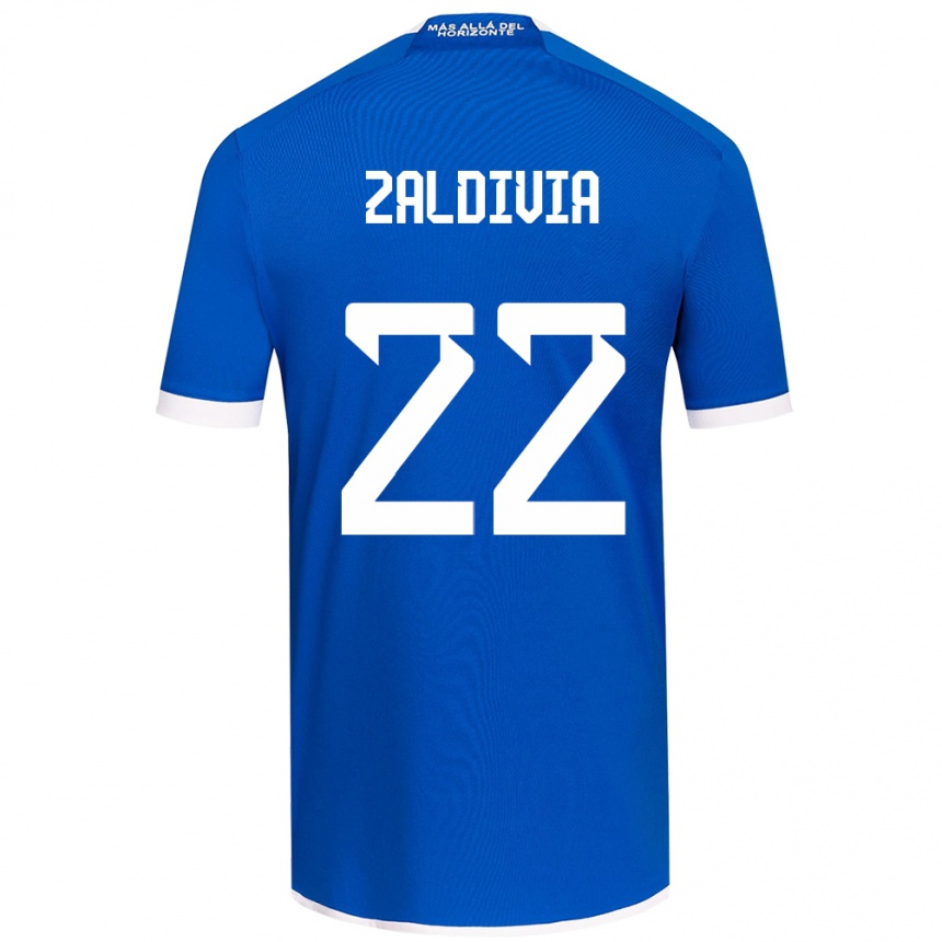 Enfant Football Maillot Matías Zaldivia #22 Bleu Blanc Tenues Domicile 2024/25