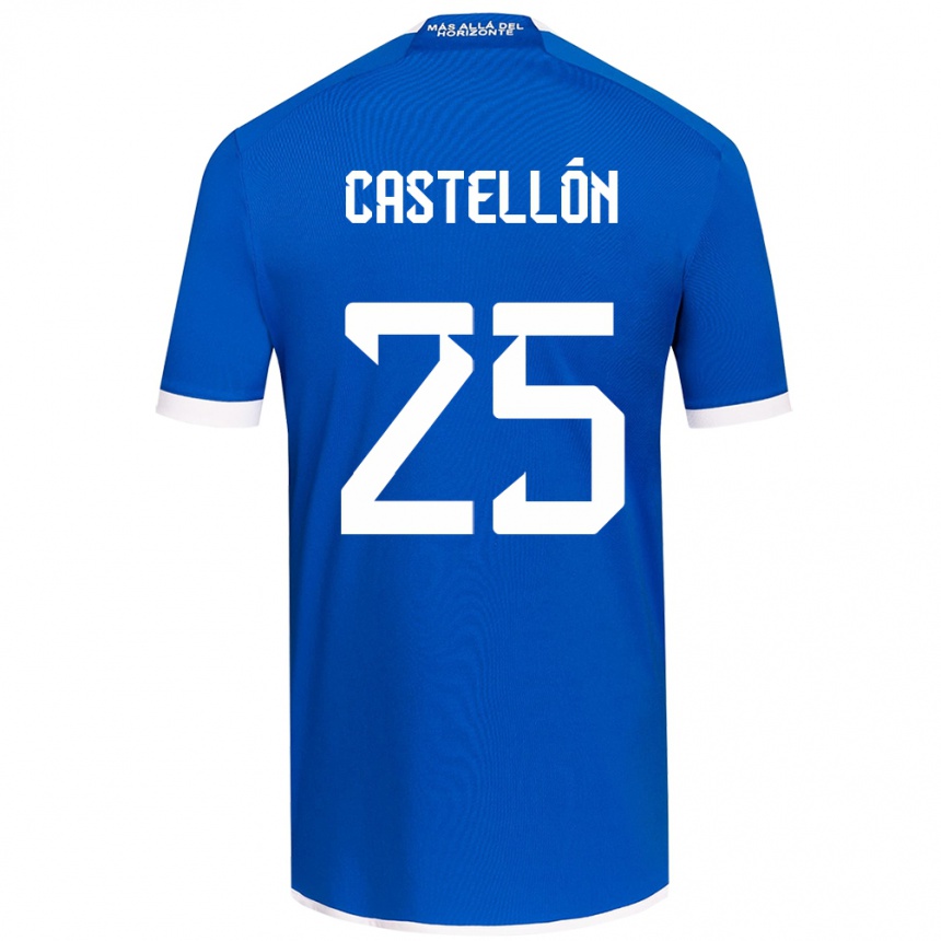 Enfant Football Maillot Gabriel Castellón #25 Bleu Blanc Tenues Domicile 2024/25