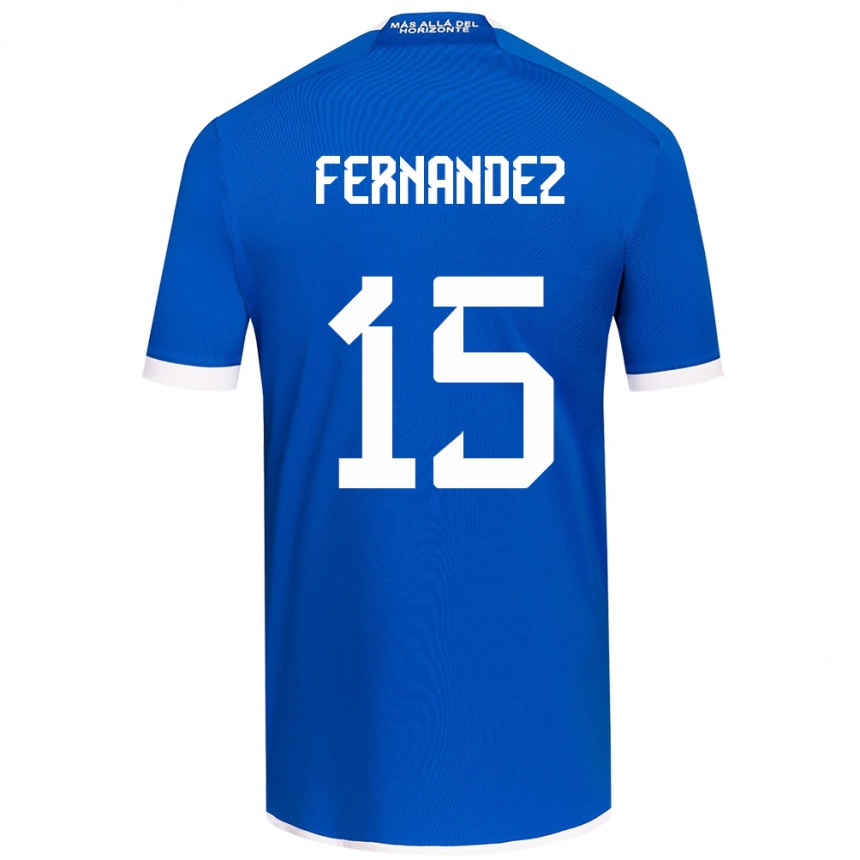 Enfant Football Maillot Vicente Fernández #15 Bleu Blanc Tenues Domicile 2024/25