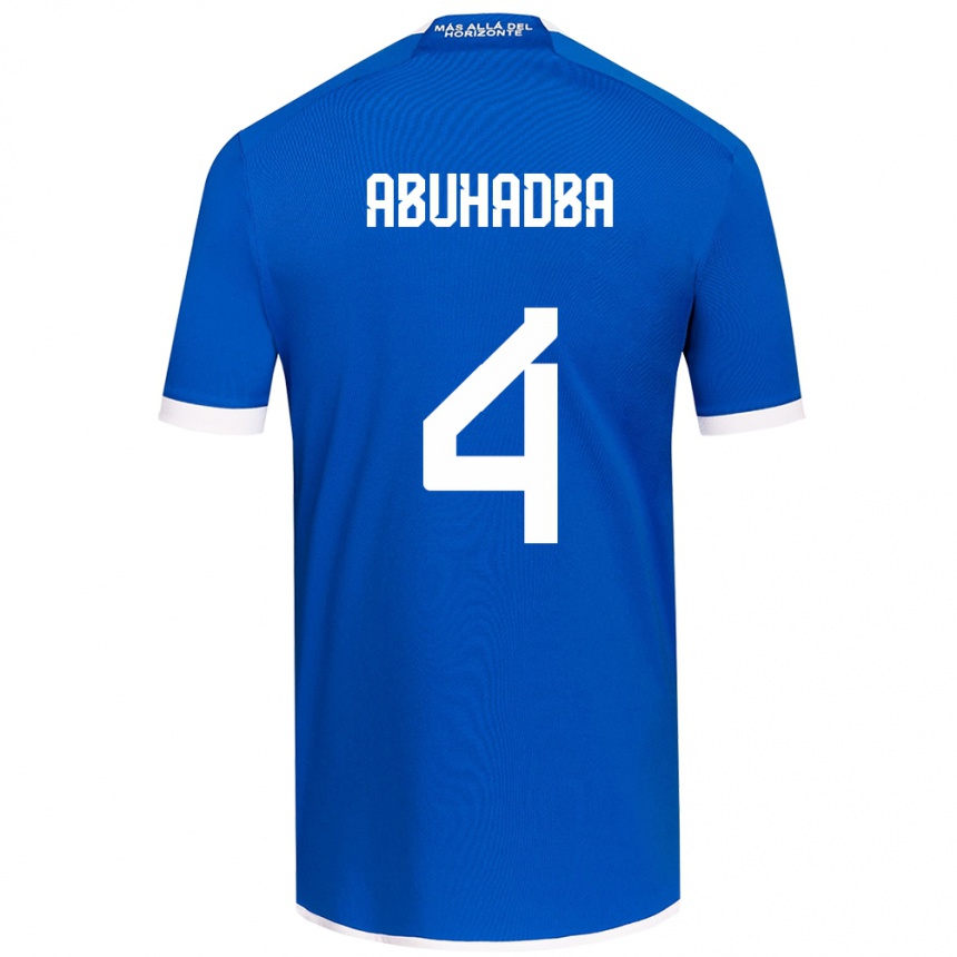 Enfant Football Maillot Zacarías Abuhadba #4 Bleu Blanc Tenues Domicile 2024/25