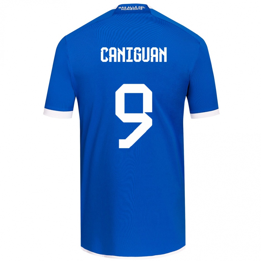 Enfant Football Maillot Franchesca Caniguán #9 Bleu Blanc Tenues Domicile 2024/25