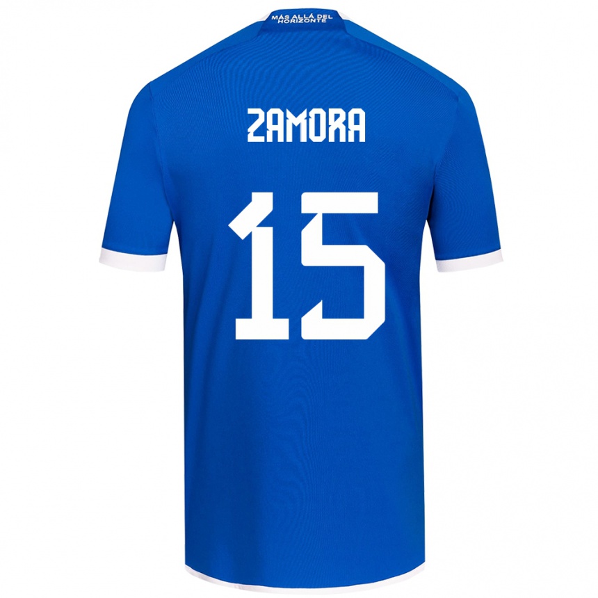 Enfant Football Maillot Daniela Zamora #15 Bleu Blanc Tenues Domicile 2024/25