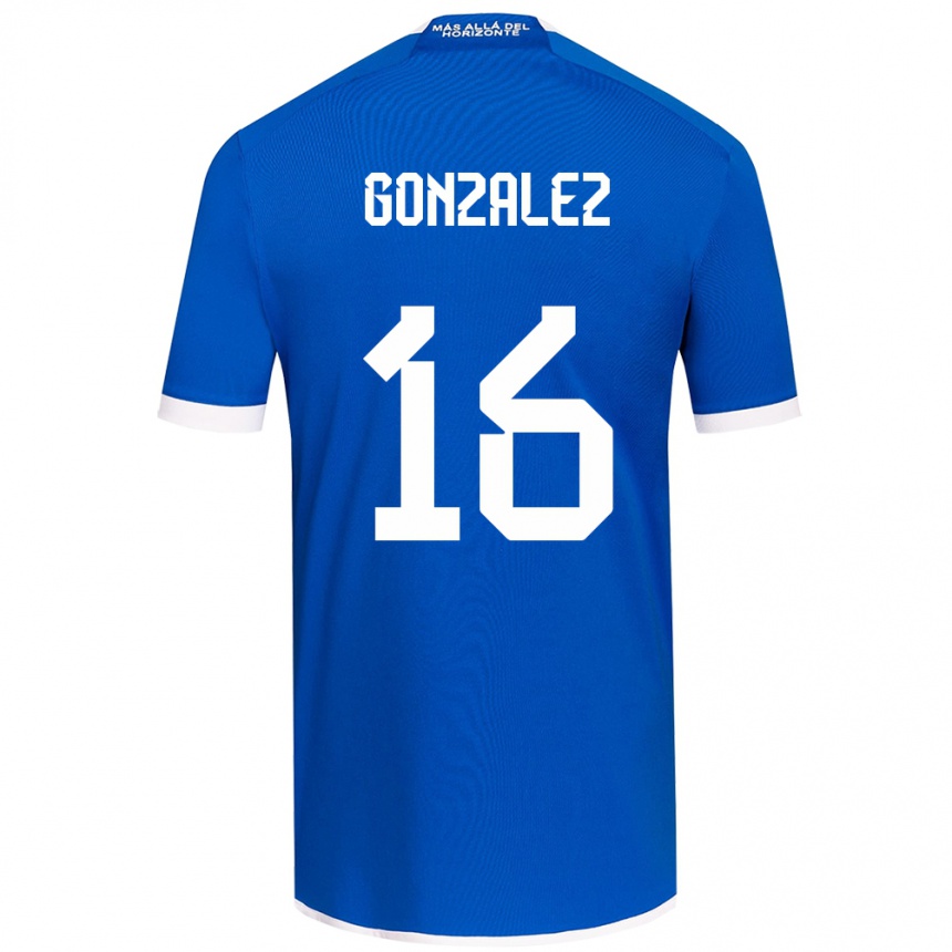 Enfant Football Maillot Monserratt González #16 Bleu Blanc Tenues Domicile 2024/25