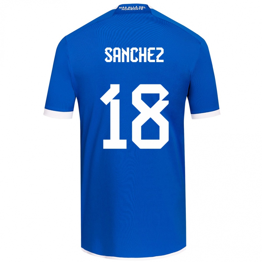 Enfant Football Maillot Bárbara Sánchez #18 Bleu Blanc Tenues Domicile 2024/25