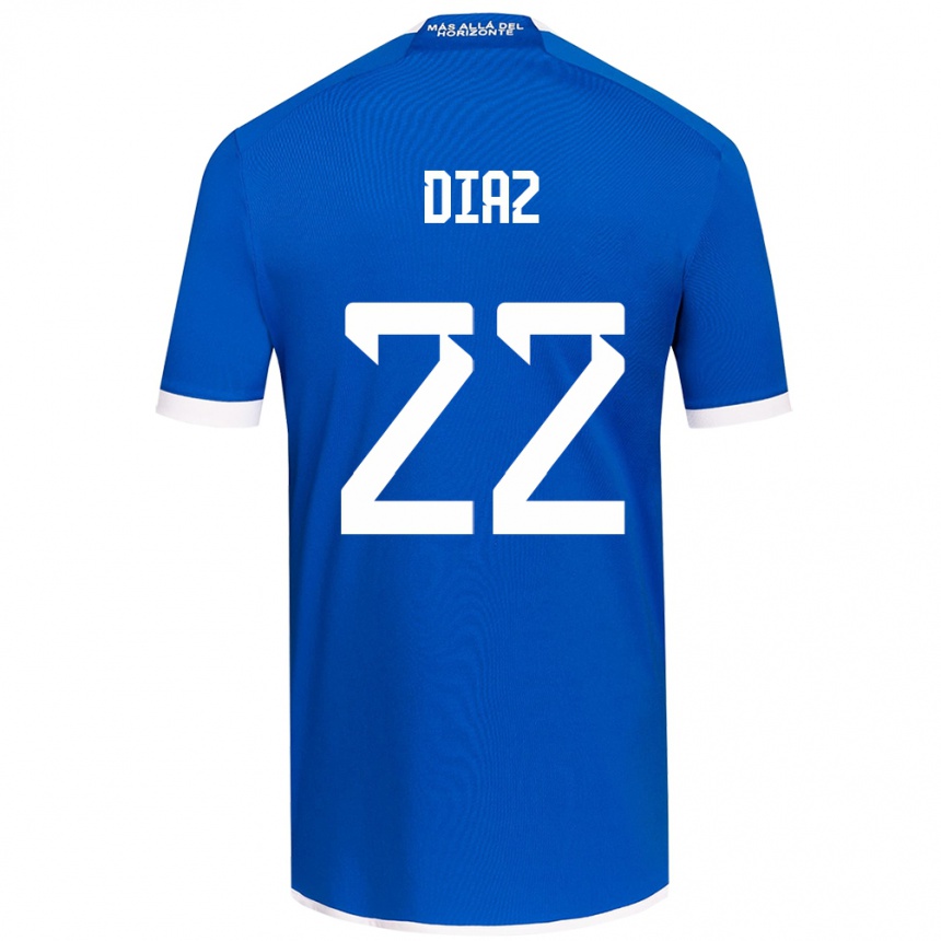 Enfant Football Maillot Valentina Díaz #22 Bleu Blanc Tenues Domicile 2024/25