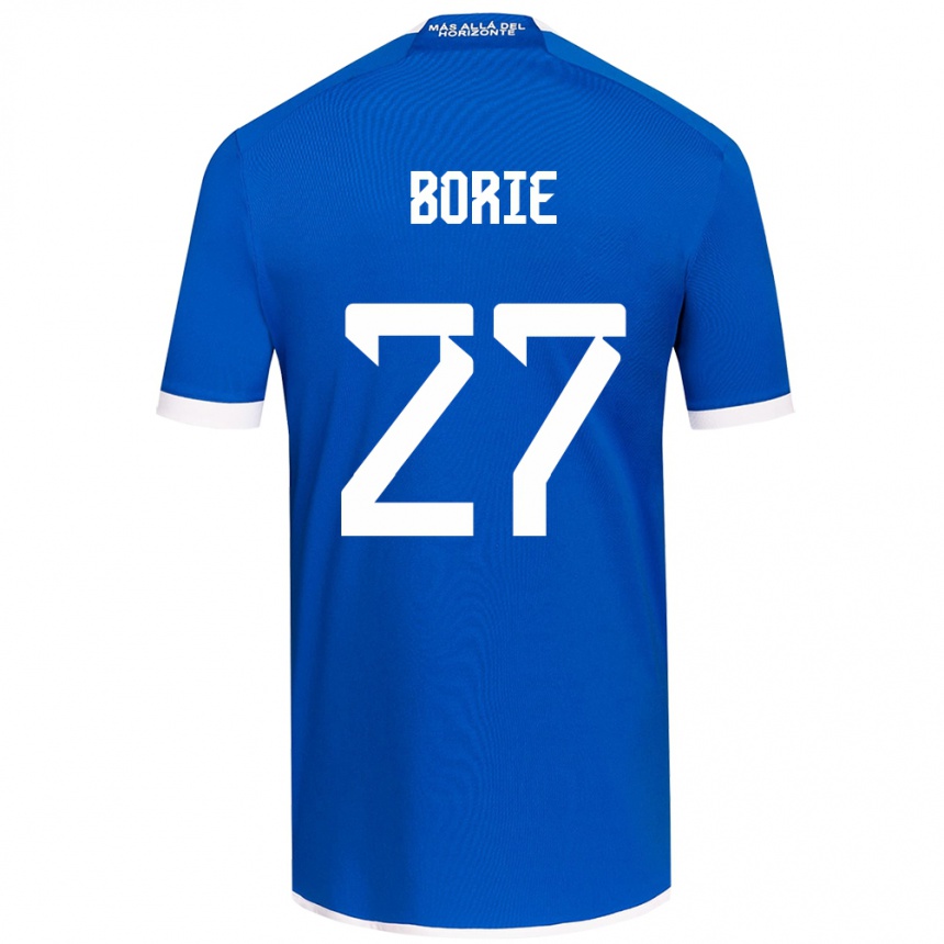 Enfant Football Maillot Emilie Borie #27 Bleu Blanc Tenues Domicile 2024/25