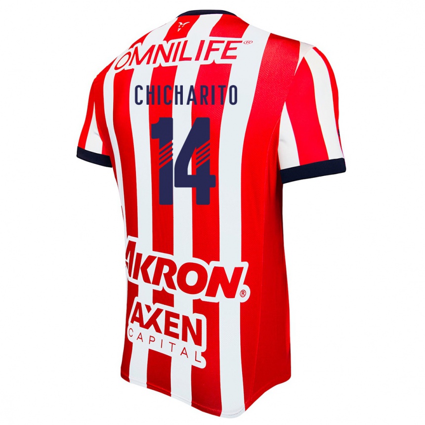 Enfant Football Maillot Chicharito #14 Rouge Blanc Bleu Tenues Domicile 2024/25