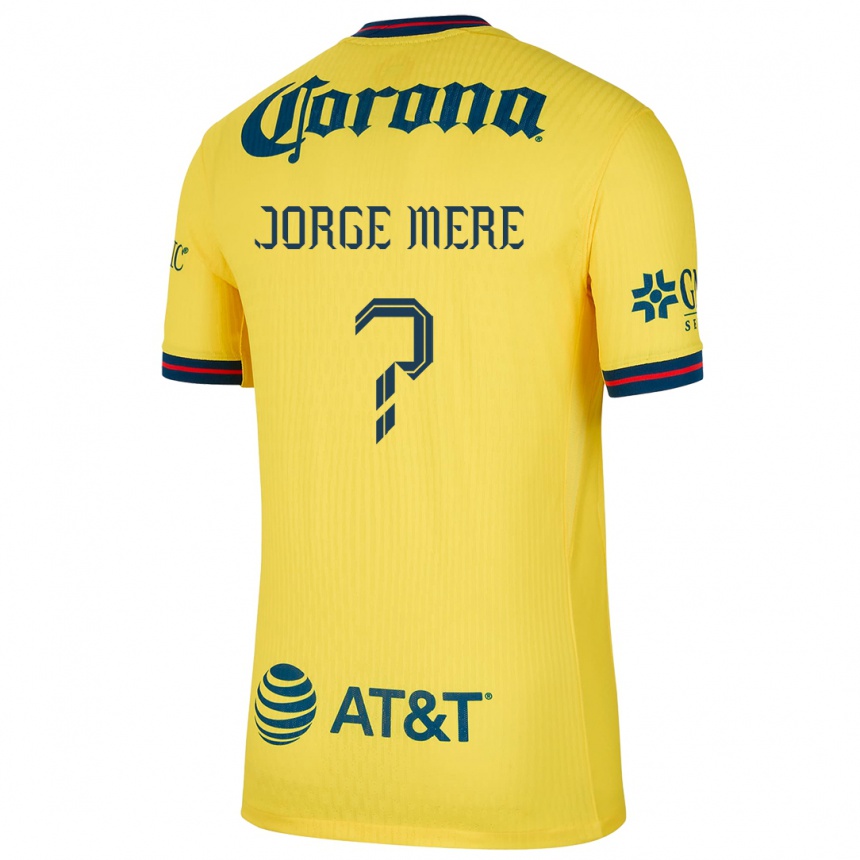 Enfant Football Maillot Jorge Meré #0 Jaune Bleu Tenues Domicile 2024/25