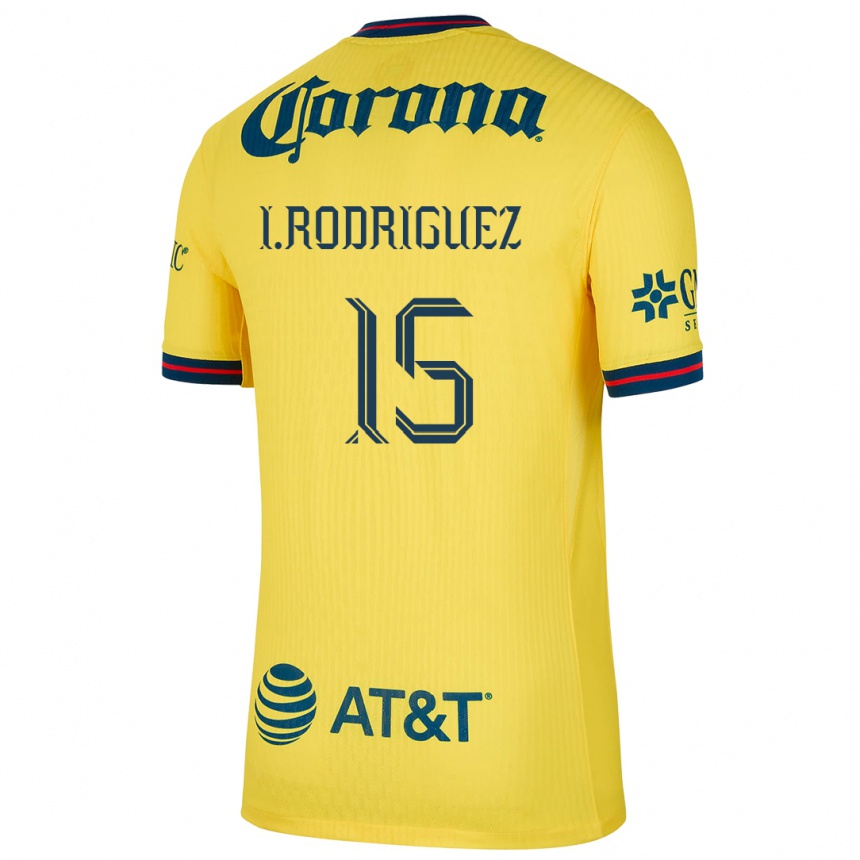 Enfant Football Maillot Iván Rodríguez #15 Jaune Bleu Tenues Domicile 2024/25