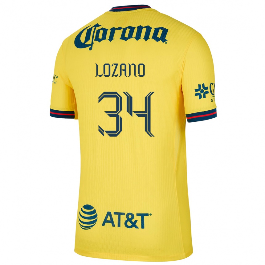 Enfant Football Maillot Esteban Lozano #34 Jaune Bleu Tenues Domicile 2024/25