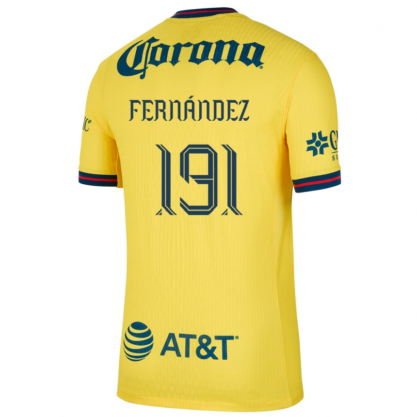 Enfant Football Maillot Adrián Fernández #191 Jaune Bleu Tenues Domicile 2024/25