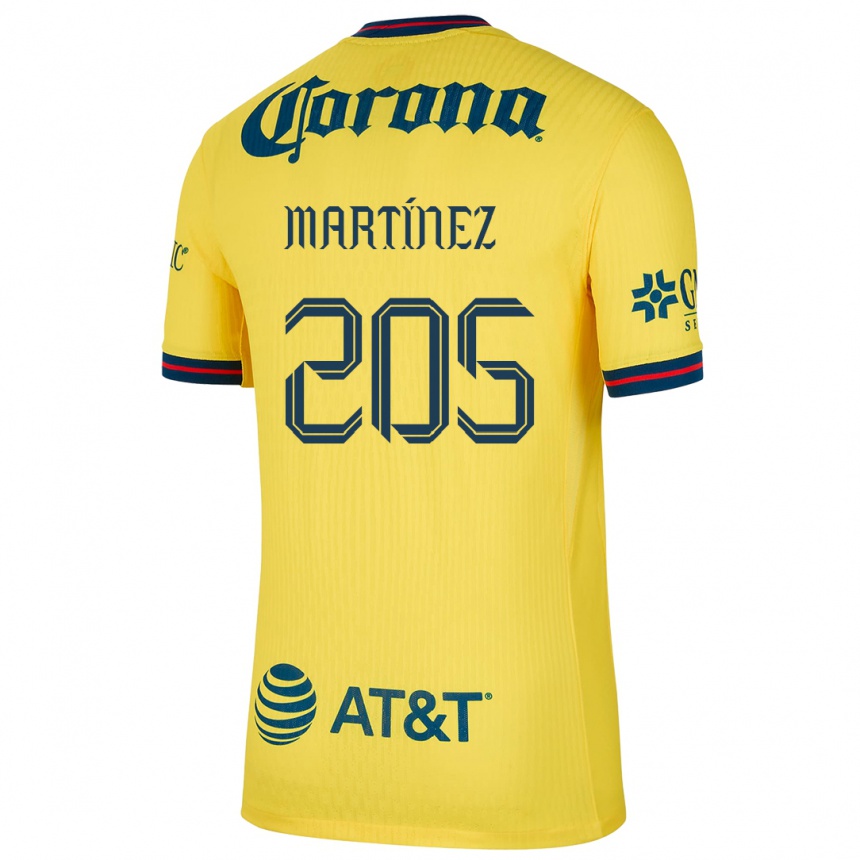 Enfant Football Maillot Sebastián Martínez #205 Jaune Bleu Tenues Domicile 2024/25