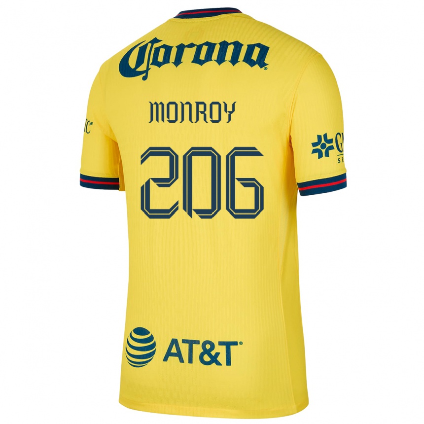 Enfant Football Maillot Diego Monroy #206 Jaune Bleu Tenues Domicile 2024/25