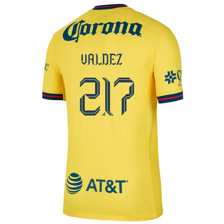 Enfant Football Maillot Víctor Valdez #217 Jaune Bleu Tenues Domicile 2024/25