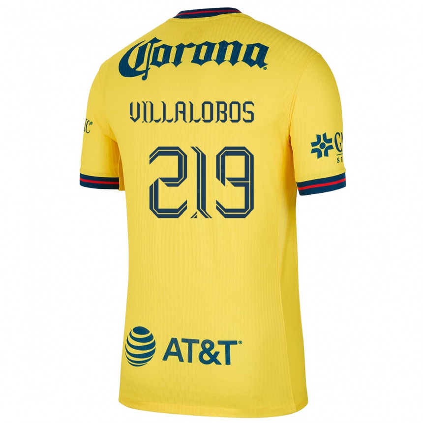 Enfant Football Maillot Patricio Villalobos #219 Jaune Bleu Tenues Domicile 2024/25