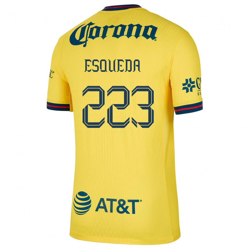 Enfant Football Maillot Diego Esqueda #223 Jaune Bleu Tenues Domicile 2024/25